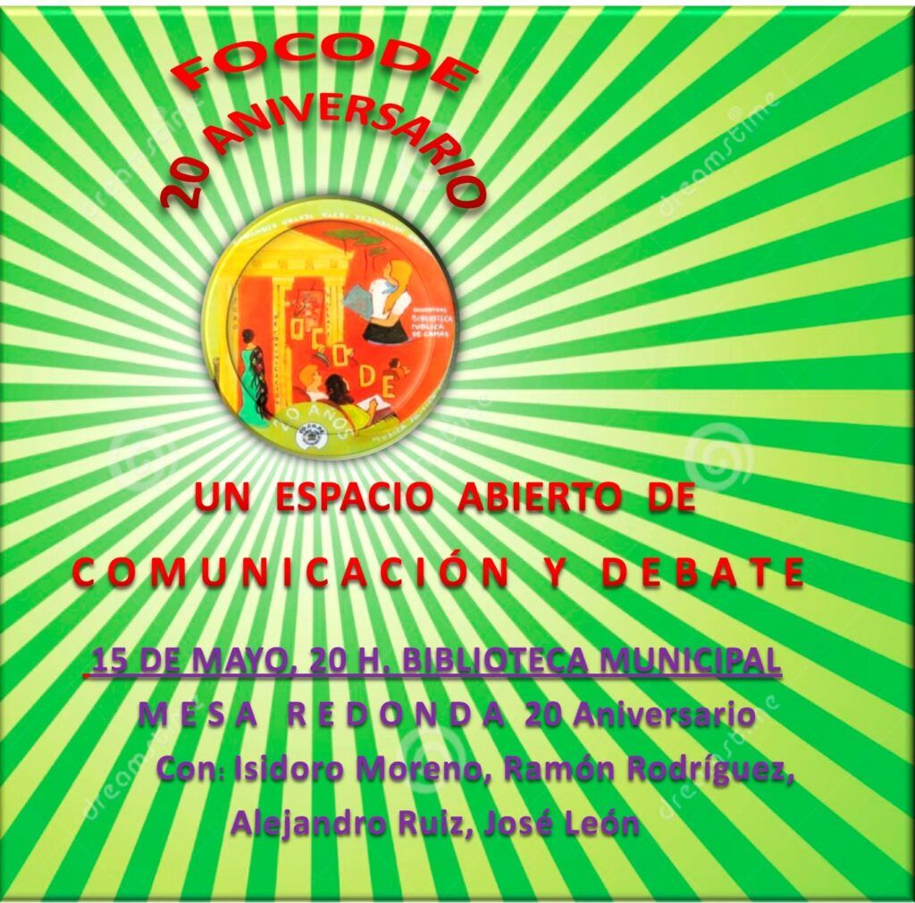 Cartel Mesa redonda e inauguración de la exposición 20 aniversario de FOCODE