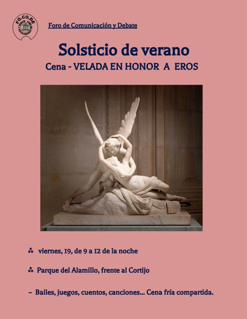 Cartel del solsticio de verano 2009. Cena Velada en honor a Eros.