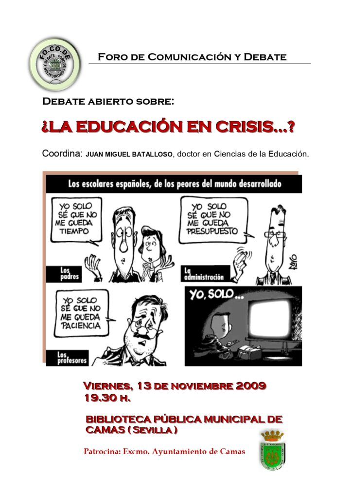 Cartel Debate ¿La educación en crisis?