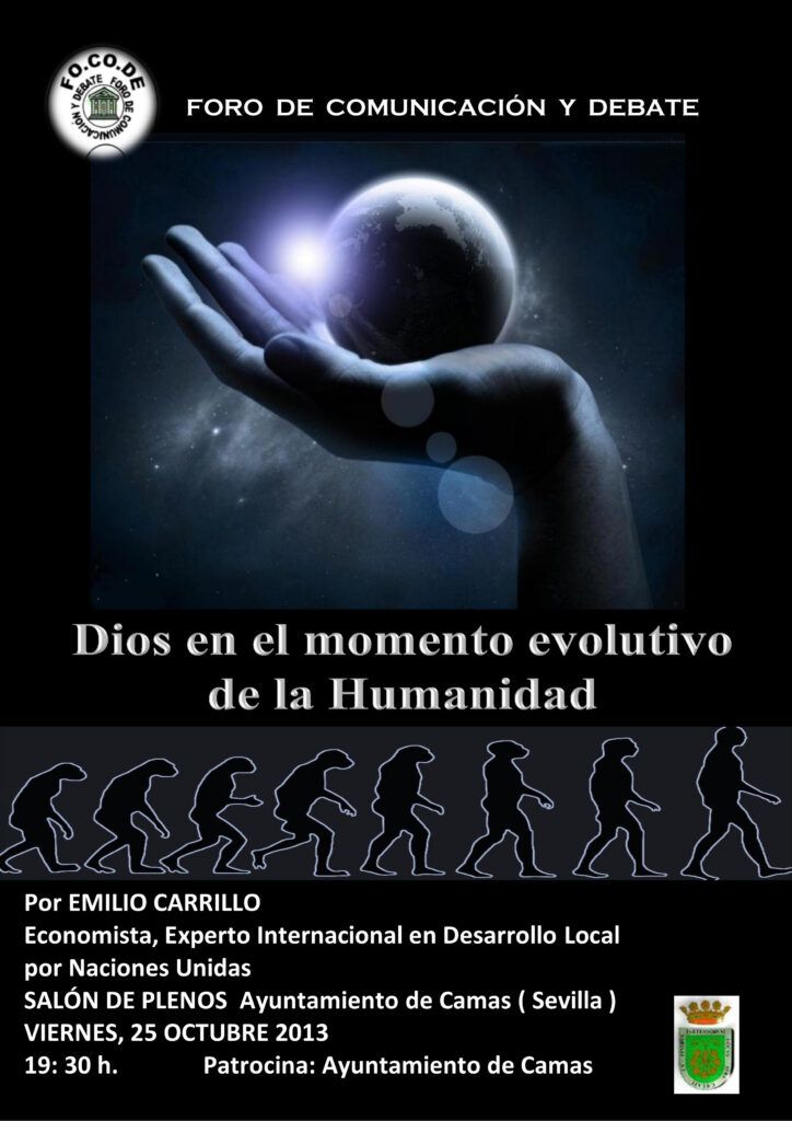 Cartel Dios en el momento evolutivo de la humanidad