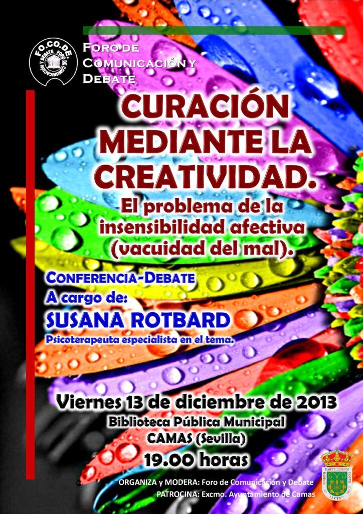 Cartel Curación mediante la creatividad, Susana Rotbard