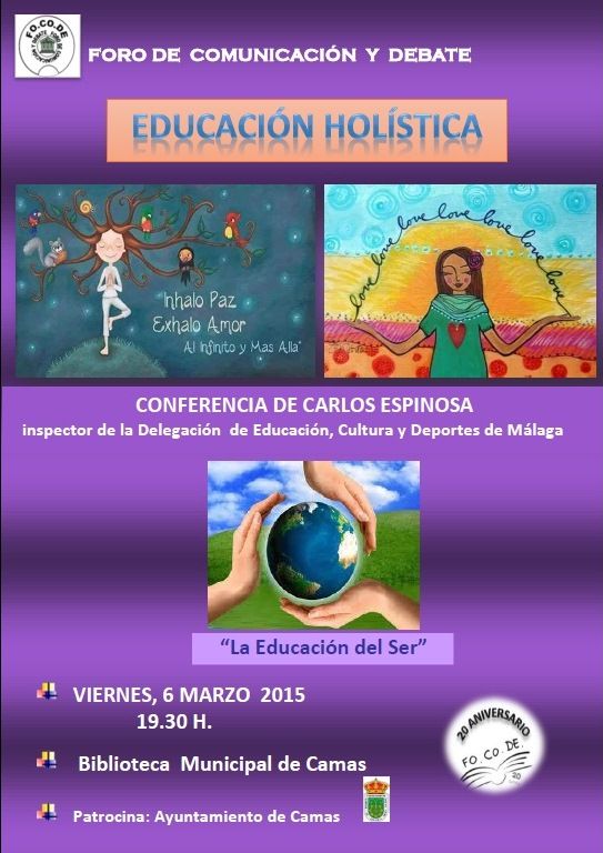 Cartel Conferencia Yoga y educación holística. 06 marzo 2015