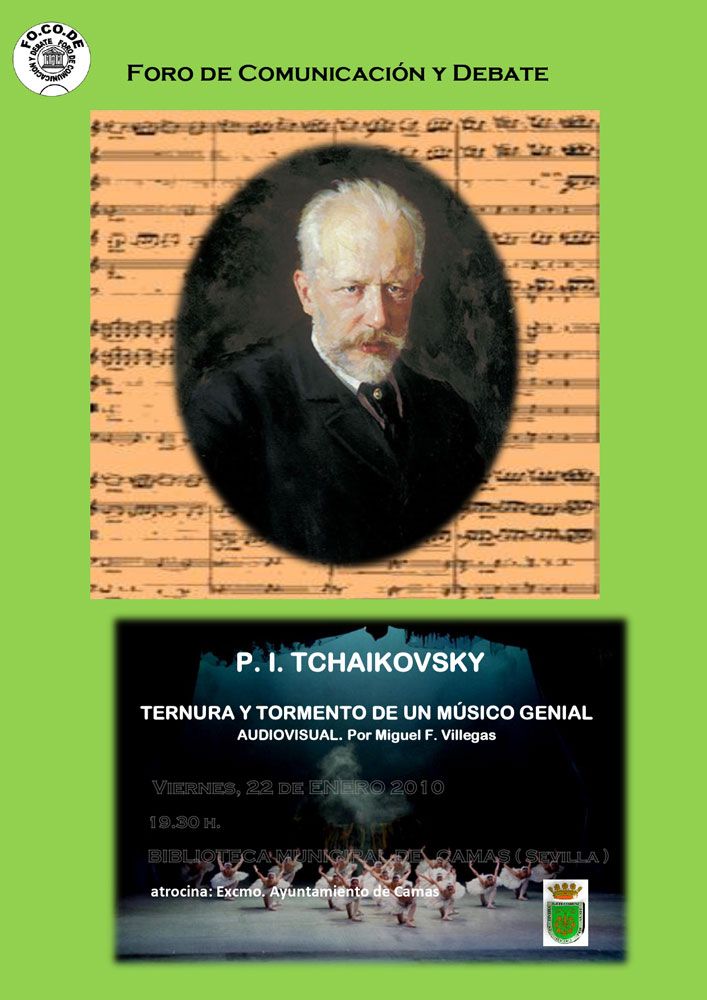 Cartel Montaje audiovisual P. I. Tchaikovsky. Ternura y tormento de un músico genial