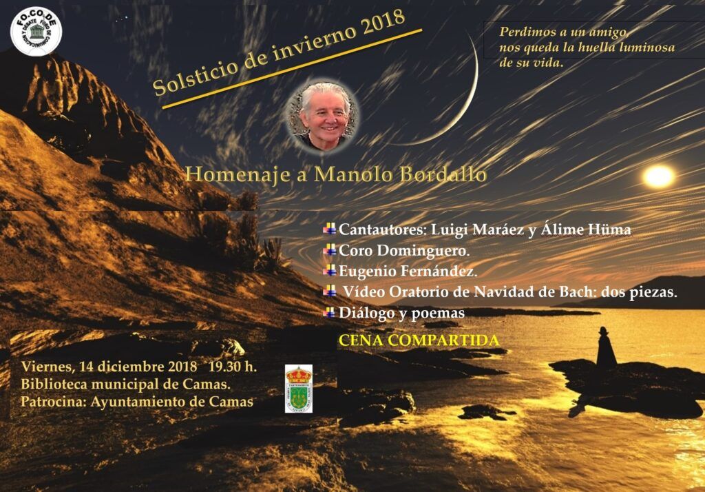 Cartel Solsticio de Invierno 2018. A Manolo Bordallo En Nuestro Recuerdo