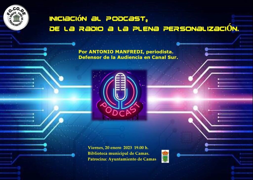 Cartel del Taller conferencia sobre el podcast