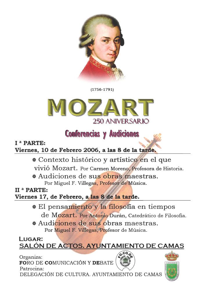 Programa celebración Año Mozart, 250 aniversario
