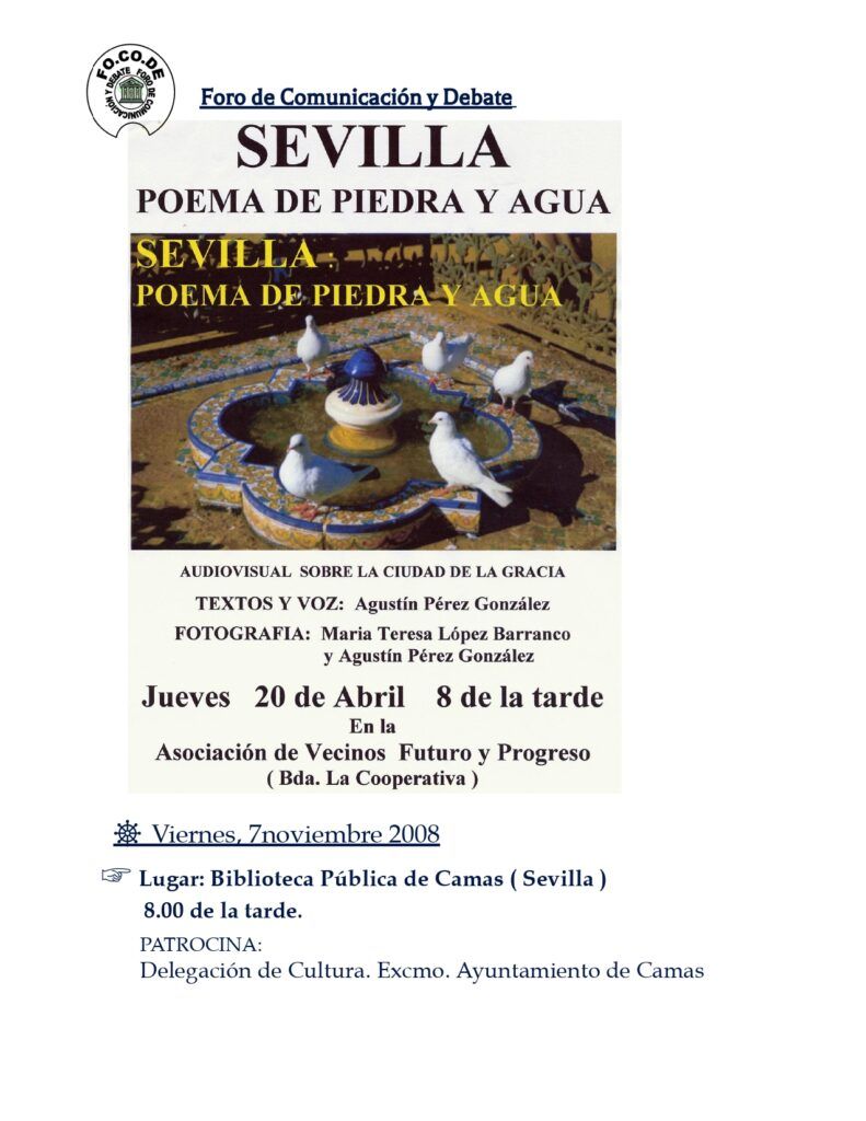 Cartel Montaje Audiovisual: Sevilla Poema de Piedra y Agua