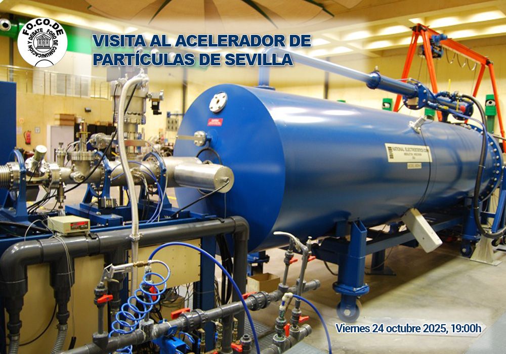 Cartel de la Visita al acelerador de partículas de Sevilla